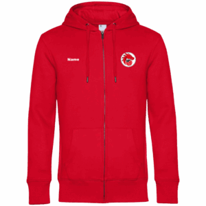 Kapuzenzipjacke rot