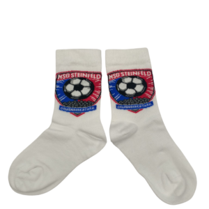 Socken weiss mit Wappen