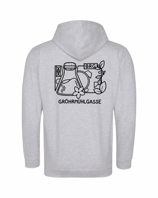 Zip-Hoodie grau unisex – Bild 2